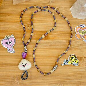 String Ting Little Bao Beaded Lanyard | Grade A Citrine Gemstones & Miyuki Beads